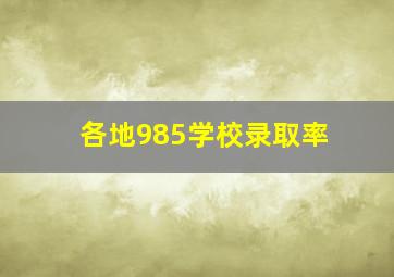 各地985学校录取率