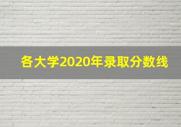 各大学2020年录取分数线