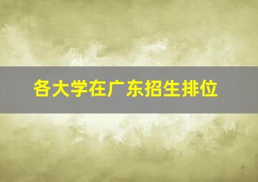 各大学在广东招生排位