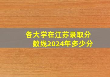 各大学在江苏录取分数线2024年多少分