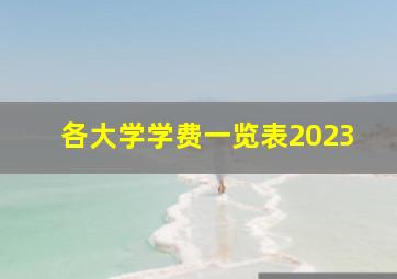 各大学学费一览表2023