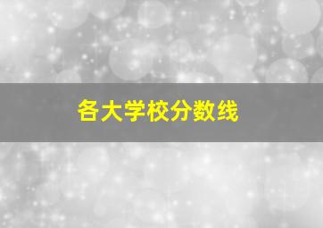 各大学校分数线