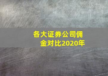 各大证券公司佣金对比2020年