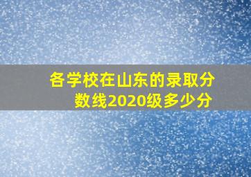 各学校在山东的录取分数线2020级多少分