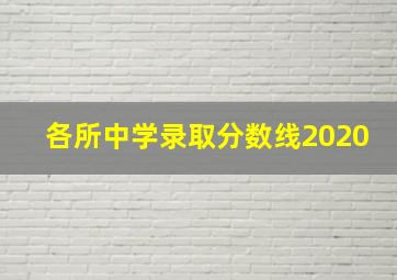 各所中学录取分数线2020