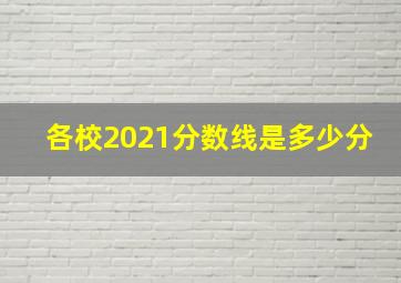 各校2021分数线是多少分