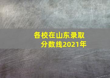 各校在山东录取分数线2021年