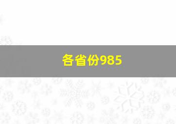 各省份985