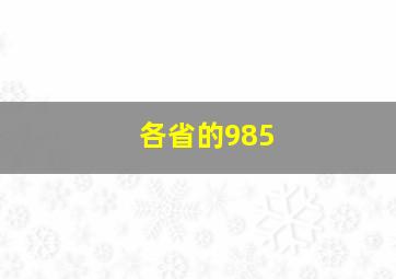 各省的985