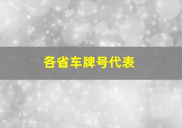 各省车牌号代表