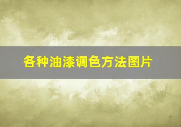 各种油漆调色方法图片