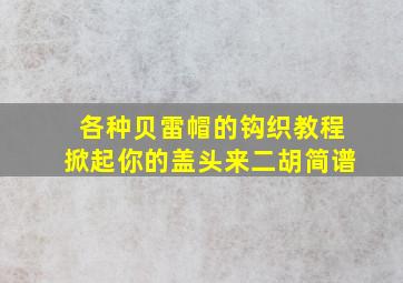 各种贝雷帽的钩织教程掀起你的盖头来二胡简谱