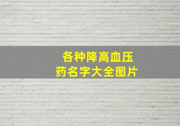 各种降高血压药名字大全图片