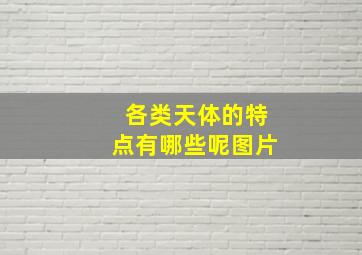 各类天体的特点有哪些呢图片