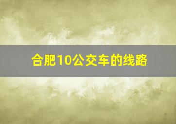 合肥10公交车的线路