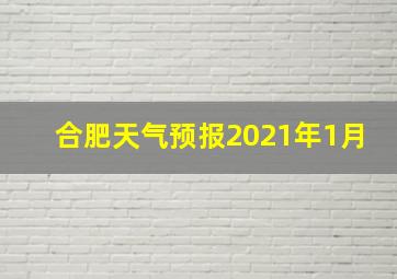 合肥天气预报2021年1月