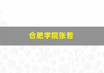 合肥学院张哲