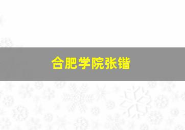 合肥学院张锴