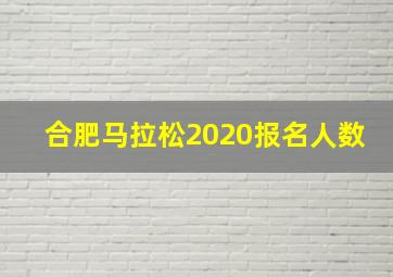 合肥马拉松2020报名人数