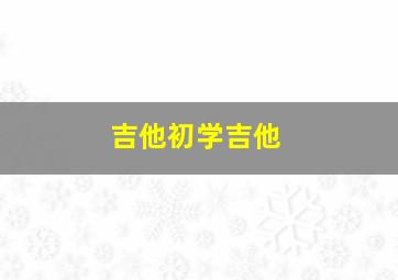 吉他初学吉他