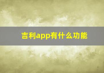 吉利app有什么功能