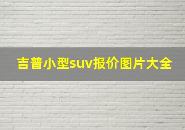 吉普小型suv报价图片大全