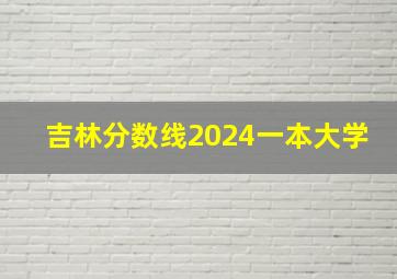 吉林分数线2024一本大学