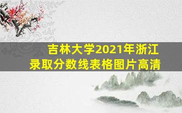 吉林大学2021年浙江录取分数线表格图片高清