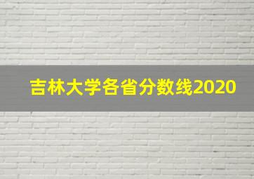 吉林大学各省分数线2020