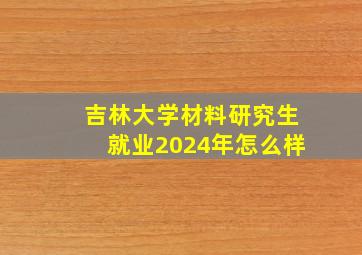 吉林大学材料研究生就业2024年怎么样