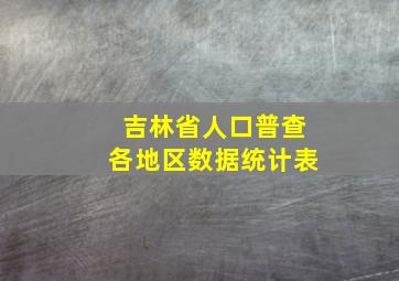 吉林省人口普查各地区数据统计表