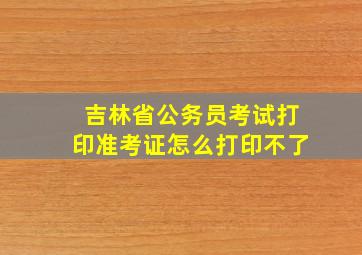 吉林省公务员考试打印准考证怎么打印不了