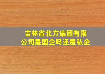 吉林省北方集团有限公司是国企吗还是私企