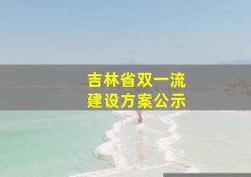 吉林省双一流建设方案公示