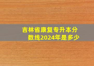 吉林省康复专升本分数线2024年是多少