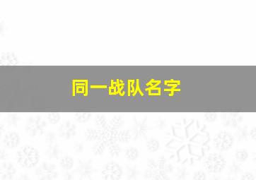 同一战队名字