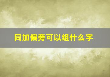 同加偏旁可以组什么字