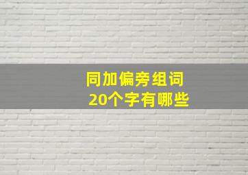 同加偏旁组词20个字有哪些