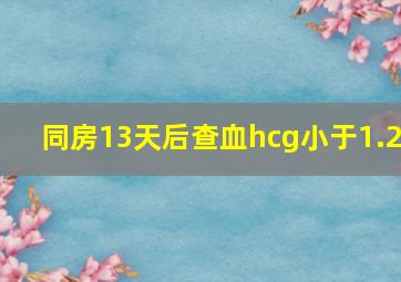 同房13天后查血hcg小于1.2