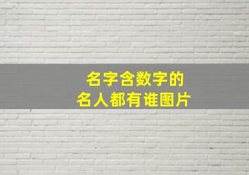 名字含数字的名人都有谁图片