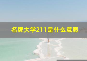 名牌大学211是什么意思