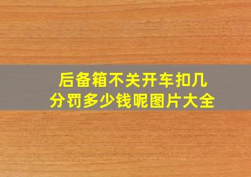 后备箱不关开车扣几分罚多少钱呢图片大全