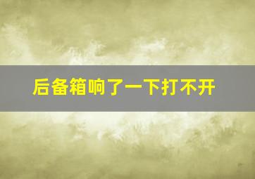 后备箱响了一下打不开