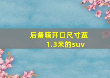 后备箱开口尺寸宽1.3米的suv