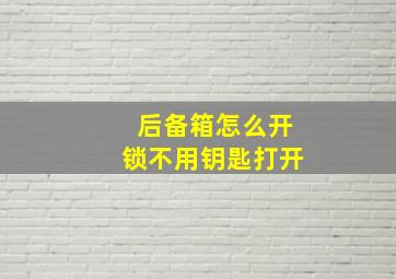 后备箱怎么开锁不用钥匙打开