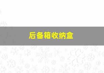 后备箱收纳盒