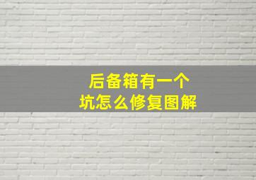 后备箱有一个坑怎么修复图解