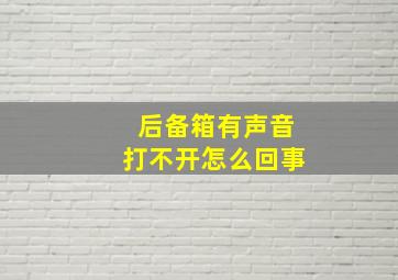 后备箱有声音打不开怎么回事