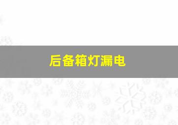 后备箱灯漏电