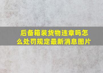 后备箱装货物违章吗怎么处罚规定最新消息图片